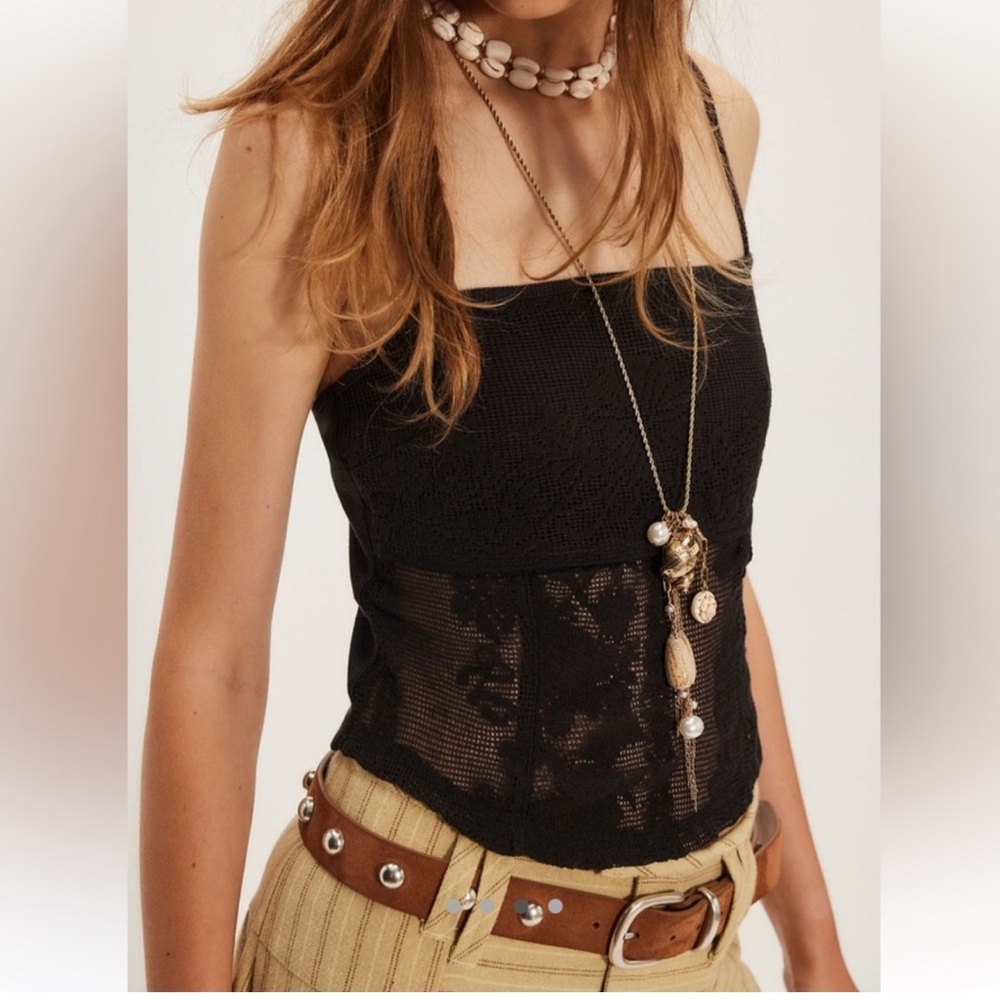 Black Lace Camisole Top - NWT